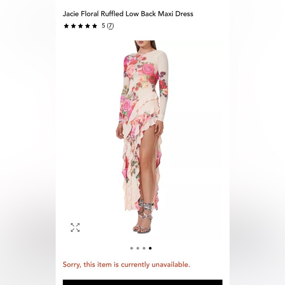 AFRM Pink Floral Long Sleeve Maxi Dress